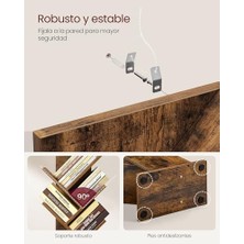 Vasagle Ağaç Kitap Rafı, 8 Katlı Ayaklı Kitaplık, Oturma Odası, Ev Ofis Için Ahşap Raflı, Rustik Kahverengi LBC11BX