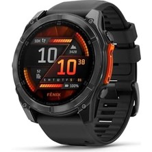 Fenix 8 51MM, Amoled Slate Gri, Siyah Silikon Kayışlı, Akıllı Saat