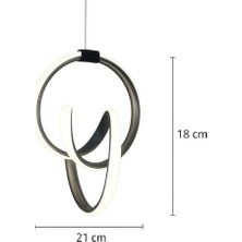 Estrella Model Taçlı LED Avize, 3 Renk Işık (Beyaz, Gün Işığı, Sarı), Siyah Kasa, Alüminyum Gövde, Modern Tasarım, Salon & Oturma Odası Için Tavan Aydınlatma