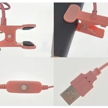 Pembe 3W Uv LED Tırnak Kurutucu Ultraviyole Esnek Klipsli Masa USB Jel Kurutma Klipsli Masa Lambası