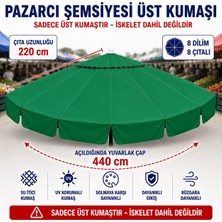 Şemsiyecim 8 Çıtalı Pazarcı Şemsiyesi Üst Kumaşı 440 cm Çap 220 cm Çıta Uyumlu