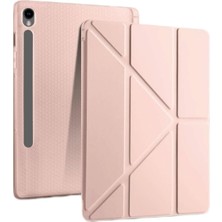 Galaxy Tab S9 FE/S10 FE/S10 Lite 10.9 ile Uyumlu Kalem Bölmeli Katlanabilir Standlı Kılıf, Pembe