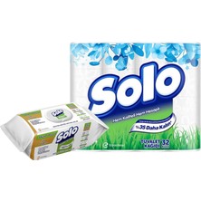 Solo Yüzey Temizleme Mendili Doğal Güç Beyaz Sabun + Solo 32'li Tuvalet Kağıdı