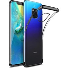 Mate 20 Pro ile Uyumlu Darbeye Karşı Dayanıklı Lazer Kesim Silikon Tpu Kılıf (Siyah, Mate 20 Pro)