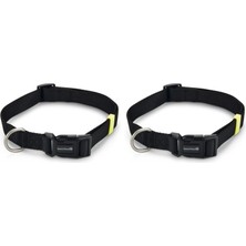 Tech Butiq Köpek Boyun Tasması, Siyah, 48-70CM, 25MM (2 Paketi)