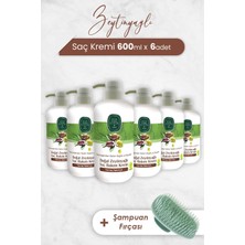 Zeytinyağlı Saç Kremi 600 ml x 6 Adet ve Şampuan Fırçası