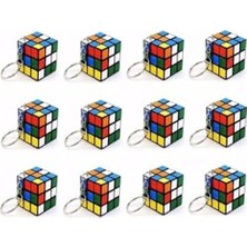 Die Grup Mini Rubik Küp Anahtarlık Seti, 12 Adet Renkli Zeka Küpü ile Eğlenceli Aktivite