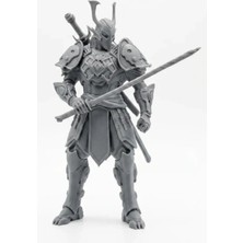 Figüro 3D Baskı Zırhlı Knight Figürü – Fantastik Savaşçı Heykeli, Koleksiyonluk Dekor