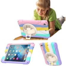 iPad 6. Nesil 9.7" ile Uyumlu Kılıf Renkli Strap Zırh 2018 A1893 A1954 Kırmızı