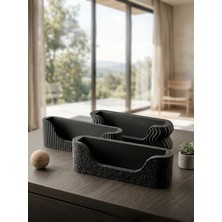 Mekatris 3'lü Set Minimalist Masaüstü Kartvizitlik - Modern Geometrik Ofis Düzenleyici Kartlık