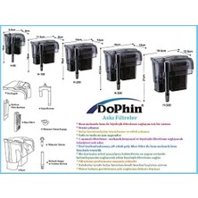 Tech Butiq Dophin H-100 Askı Filtre 230 L/h H100 Akvaryum Şelale Filtresi (Askılı Filtre)