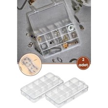2'li Düzenleyici Seti - Her Biri 12 Bölmeli ve Sıkı Kapaklı (Small - Füme Grey) - Toz Geçirmez Çamaşır Organizeri