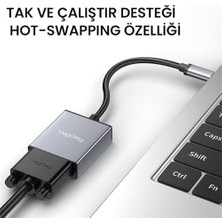 Type-C To VGA 1080P 60Hz Çevirici Dönüştürücü Kablo Adaptör