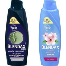 Blendax Erkekler Için Kepeğe Karşı Etkili 500 ml ve Blendax Anında Parlaklık ve Yumuşaklık Kiraz Çiçeği Özlü Şampuan, 500 ml