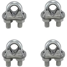 Die Grup Çelik Halat Sıkma Klemens, 6mm Boyutunda 4 Adet Set