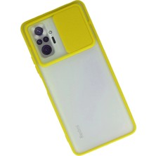 Renas Store Redmi Note 10 Kılıf Palm Buzlu Kamera Sürgülü Silikon - Sarı