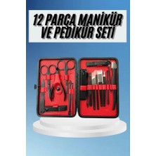 Renas Store Deri Çantalı Siyah Paslanmaz Çelik 17 Parça Manikür Pedikür Seti