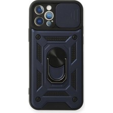 Renas Store Iphone 12 Kılıf Pars Lens Yüzüklü Silikon - Lacivert