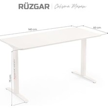 Rüzgar Çalışma Masası Beyaz (140X60)