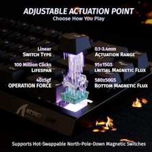 Attack Shark X68 He 60% Gaming Klavye – Manyetik Switch, 8000Hz Trigger, 0.01MM Hassasiyet, Ayarlanabilir Tetik, Rgb Aydınlatma, Tap, Kablolu, Pc/mac Uyumlu