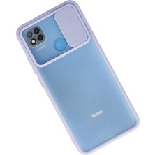 Renas Store Redmi 9c Kılıf Palm Buzlu Kamera Sürgülü Silikon - Lila