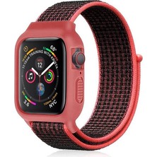 Renas Store Watch 38MM Hasırlı Cırtcırtlı Kasalı Kordon - Siyah-Pembe