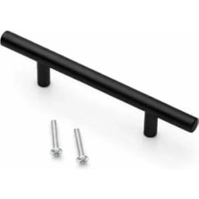 Die Grup Mat Siyah Paslanmaz Metal Dolap Kulpu | 128 mm