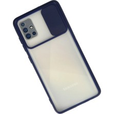 Renas Store Galaxy A71 Kılıf Palm Buzlu Kamera Sürgülü Silikon - Lacivert