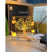 Renas Store Neon Işıklı 7 Renk Işık Boyama Kalemli LED Resim Panosu Boyama Tahtası Kalemleri 20 x 20