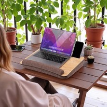 -LS016 Minderli Laptop Sehpası (Meşe)