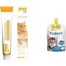 Tech Butiq Gimcat Kediler Için Multi-Vitamin, 100 G, 12 Temel Vitamin & Yoğurt Kediler Için Tamamlayıcı Mama, Zengin Protein, Sindirime Yardımcı 150 G