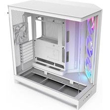 Nzxt H9 Rgb (2025) – Büyük Çift Bölmeli Atx Mid-Tower Airflow Bilgisayar Kasası – 1 x 420 mm Rgb Fan Birimi ve 1 x 120 mm Fan – 420 mm Radyatör Desteği – Sertleştirilmiş Cam – Beyaz