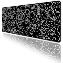 Siyah Beyaz Desenli Oyun Gaming Klavye Mouse Pad Masa Matı 70X30CM