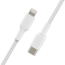 Örgülü Usb-C - Lightning Kablosu (Hızlı Şarj Kablosu) Hızlı Şarj Mfi Sertifikalı Usb-C Kablosu (2m, Beyaz)