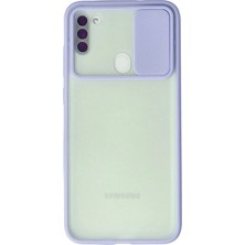 Renas Store Galaxy A11 Kılıf Palm Buzlu Kamera Sürgülü Silikon - Lila