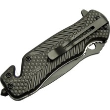 Renas Store Kurtarma Çakısı Kırmızı 22 cm Yarı Otomatik , Kemerlikli