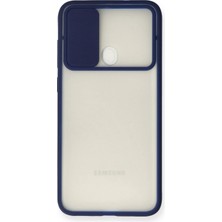 Renas Store Galaxy A11 Kılıf Palm Buzlu Kamera Sürgülü Silikon - Lacivert