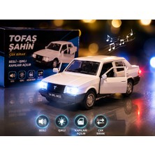 Aksoy Toys Oyuncak Çek-Bırak Işıklı Sesli Tofaş Şahin Beyaz Renk 12 cm