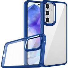 Galaxy A55 Kılıf Renkli Kenar Arkası Şeffaf Flora Silikon Kılıf