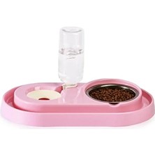 Die Grup Hazneli Kedi-Köpek Mama ve Su Kabı Seti 500ML Pembe