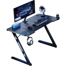 Die Grup Rgb Aydınlatmalı Karbon Fiber E-Spor Oyuncu Masası, Z Ayak Tasarımı