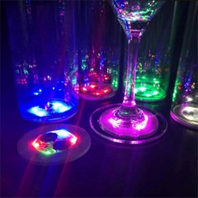 Renas Store Işıklı Yapışkanlı Bardak Altı Aparatı Ledli 3 Modlu 6 cm Çap 1 Adet