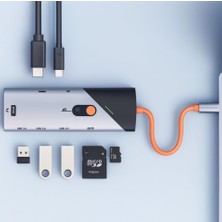 8in1 Usb-C Çoklu Hub, 4K Hdmı, 1000MBPS Ethernet, USB 3.0, 90W Pd, Sd Tf Kart Okuyucu, Model ZR1146