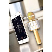 Renas Store Şarjlı Uzun Pil Ömürlü Karaoke Mikrofon USB Bellek Destekli, Profesyonel Ses