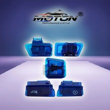 Moton Scooter Modifiye Mavi Düğme Seti