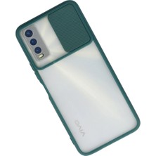 Renas Store Y11S Kılıf Palm Buzlu Kamera Sürgülü Silikon - Yeşil