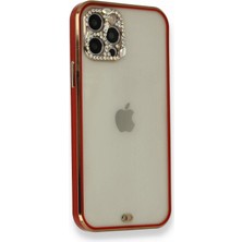 Renas Store Iphone 12 Kılıf Liva Taşlı Silikon - Kırmızı