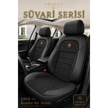 Trobus Nissan Navara 2011-2015 Uyumlu Süvari Serisi 2+1 Ticari Tay Tüyü Siyah Kahve Koltuk Kılıfı