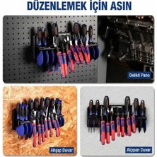 Tech Butiq Workpro WP433073 Çok Amaçlı El Aleti Duvar Askı Depolama Rafı, Abs ve Pp Malzeme, Katlanabilir Tasarım, 34.2X11.5X13.2 Cm, 10KG Kapasite