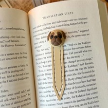Brand House 3D Pug Köpek Tasarımlı Kitap Ayracı Çok Renkli Dekoratif Ayraç